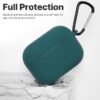 AirPods Pro Case Corve Portable Silicone Skin Cover with Keychain Carabiner (Supports Wireless Charging) Compatible with Airpods Pro (2019) - (Green)
