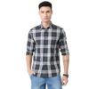 GLORYBOYZ Check Shirt for Men Cotton Full Sleeves Formal Shirts Regular Fit Normal Collar Medium Checks Casual Stylish Checked Office Wear Plaid Checkered Shirt (Size-S)