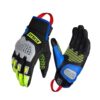 Rynox Polyester Gravel Gloves - Motorsports Cuff Length Motorcycle Riding Gloves | Impact Protection | Scaphoid Protection | Abrasion Resistance - Hi-Viz Green | Xl, X_L