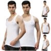 Lux Cozi Men's White Round Neck Sleeveless Cotton Vest: Comfort Redefined