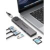 USB C Docking Station for MacBook, 7 in 2 USB C Hub with Thunderbolt 3, Gigabit Ethernet, 4K@60Hz HDMI, 2*USB 3.0, SD/TF 3.0 Card Slots, Designed for MacBook Pro/Air