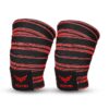 XTRIM Knee Support for Men - Knee Wraps - Knee Stabilizer - Unisex Knee Bands for Sports, Squats, and Heavy Lifting, Washable Fabric (2 Meters Long, Set of 2, Red)