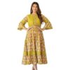 Yash Gallery Women's Cotton Floral Printed Anarkali Maxi Dress