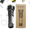 Torch Light,LED 3W Torch Light Rechargeable Torch Flashlight,Long Distance Beam Range Car Rescue Torch with Hammer Window Glass and Seat Belt Cutter Built (Antique)