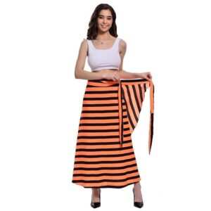 Women's Long Wrap Around Maxi Crepe Skirt