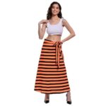 Women's Long Wrap Around Maxi Crepe Skirt