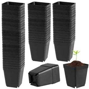 Black Plastic Nursery Seedling Germinating Pots