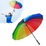 Rainbow Umbrella for Kids Umbrella with Waterproof Case