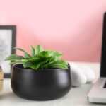 Homspurts Table Top Metal Planter for Living Room