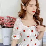 Casual Women White, Red Top