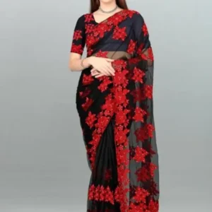 fancy net saree