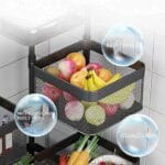 Square Design Kitchen Rotating Trolley With Wheels
