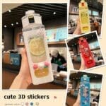 Large Kawaii Water Bottle With Straw